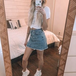 🆕 Wild Fable Denim Skirt with studs